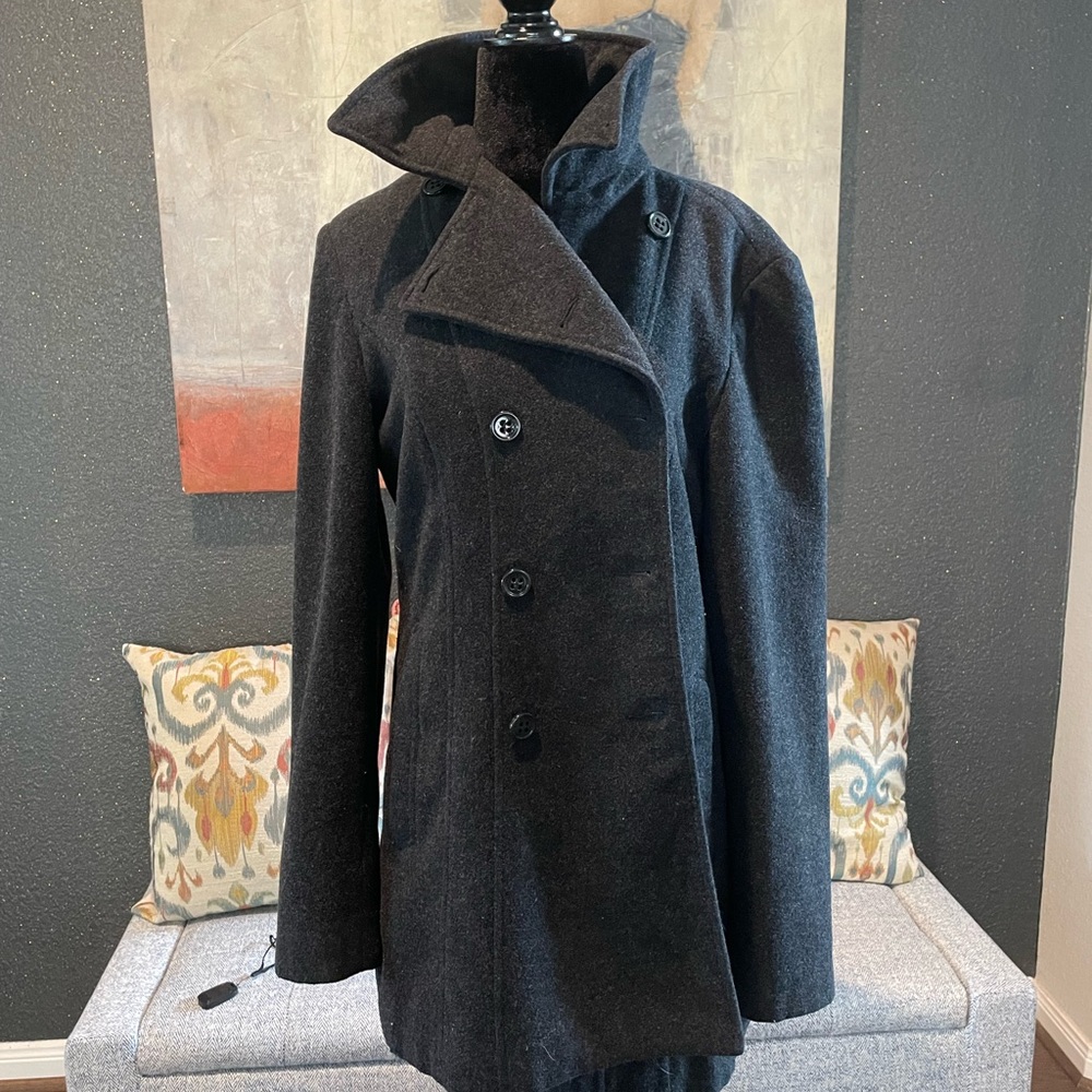 Women's Double Breasted Heather Gray Wool Coat by Esprit